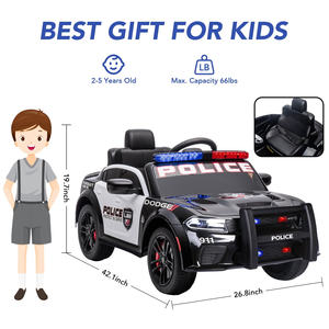 Dalisi, nuevo coche de policía Dodge para niños con licencia, coche de juguete con Control remoto eléctrico de plástico de 12V para que conduzcan los niños - Product Image 6