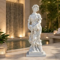 Statue personnalisée de jeune femme en marbre de luxe - Artisanat haut de gamme en pierre pour jardin et galerie d'hôtel