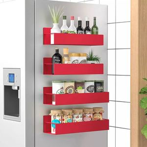 Vente d'usine : Lot de 4 supports muraux magnétiques mobiles pour épices, organisateur de rangement pour réfrigérateur de cuisine - Product Image 3