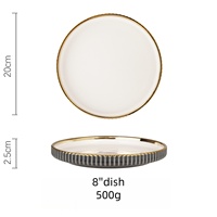 Service de table en céramique de luxe gris foncé, style européen, tasse à café accessible, assiette ronde pour un usage domestique, vaisselle élégante