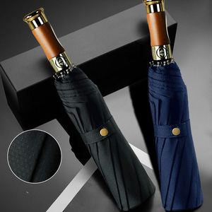 Parapluie de 132 cm de diamètre, 10 baleines, structure en alliage d'aluminium, ouverture et fermeture automatiques en 3 plis, poids de 560 g, idéal pour les trajets quotidiens et les voyages - Product Image 1
