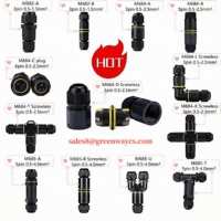 Conector de alimentación impermeable IP68 de 2 P, 3 pines, tipo T, conector rápido sin tornillos de 3 vías para cámara de seguridad, cableado de jardín, paneles solares