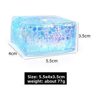 Creative Maltose Filled Tofu Squishy Soft Glittery Stress <b>Ball</b> Decompression Sensory Toy Colorful Jelly Squeeze Toy Wholesale - Product Image 2