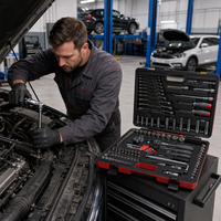 Outils automobiles très demandés, outils à main, ensemble d'outils à main métriques complets de luxe 121 pièces pour la réparation automobile