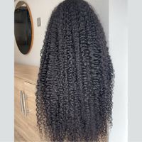 Rambut Vietnam Mentah Single Drawn Lace Front Glueless Wig Keriting Burma Asli Wig Rambut Manusia Mewah untuk Wanita Kulit Hitam