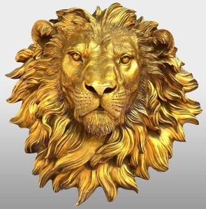 Vente en gros de <span class=keywords><strong>plaque</strong></span> italienne tête de lion rugissante en bronze doré pour la décoration murale - Product Image 6