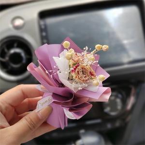 Mini flores secas Gypsophila Bouquet Perfume para coche Aire acondicionado Salida de aire Perfume con flores Ambientador para coche - Product Image 5