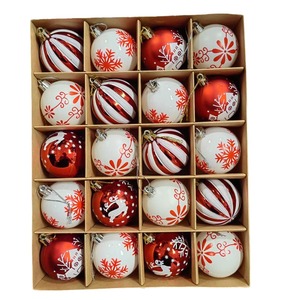 Juego de 20 Bolas de Navidad, Estándar Europeo, 6 cm, Ecológicas, Impresión UV, Pintadas con Efecto Galvanizado, Decoración Navideña de Plástico - Product Image 5