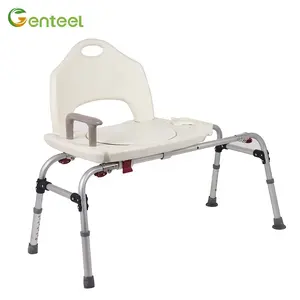Katlanabilir sürgülü Transfer tezgahı alüminyum küvet duş sandalyeleri engelli yetişkinler için yüksekliği ayarlanabilir banyo sandalyesi