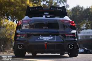 Matériau en carbone sec Runde pour Volkswagen <span class=keywords><strong>Golf</strong></span> 8 <span class=keywords><strong>GTI</strong></span> mise à niveau CMST Style Kit de carrosserie capot avant lèvre arrière diffuseur jupes latérales becquet - Product Image 5