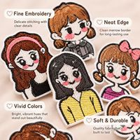 En gros, en stock : Patchs pour vêtements mignons, brodés, motifs de personnages d'anime, portraits chibi et avatars, à thermocoller et à coudre