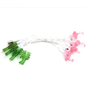 LED Flamingo USB Phone Lights with Type-C for Computer Use Party Decorations Christmas Style Camera Use Braid Shielding