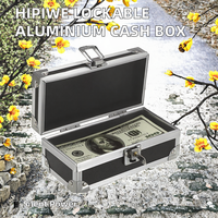 Caisse à monnaie portable simple en alliage d'aluminium verrouillable, boîte de rangement d'argent, plateau à monnaie à une seule rangée, organisateur de billets, tirelire