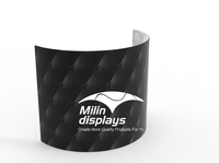 Cabine de façade DJ Portable demi-cercle avec écritures-noir/blanc pour événement de mariage