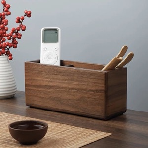 Desktop organizing wooden box storage box, black <b>walnut</b> wood multi-compartment wooden box, <b>coffee</b> <b>table</b> living room storage - Product Image 1