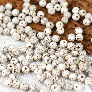 Mini perles rondes en graines de Bodhi de 6mm, couleur blanche, pour bracelet DIY, accessoires de chapelet bouddhiste, 108 pièces, origine Hainan - Product Image 2