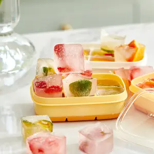 Easy Release Press Portable Ice Cube Mold Mould Mini Ice Cube Tray Silicon Ice Cube Trays With Lid