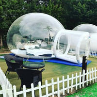 Maison à bulles gonflable transparente en PVC pour l'extérieur 360 °   Tente de glamping pour hôtel de camping