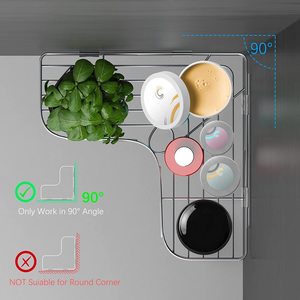 Modern Wall Mounted Corner <strong>Shower</strong> Caddy Home Organizer <strong>Holder</strong> Storage Rack Bathroom <strong>Suction</strong> Hanging With Hooks - Product Image 3
