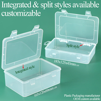 Boîte de rangement en plastique transparente personnalisée SUNSHING, grande, plate, pliable, pour outils, fournitures de papeterie, artisanat