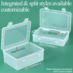 SUNSHING Custom <b>Clear</b> Transparent <b>Plastic</b> Storage Box Large Flat Folding Tool Stationery Craft Supply Storage <b>Container</b> Case - Product Image 5