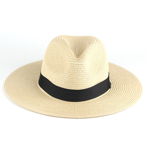 Chapeau de paille à large bord pour femmes et hommes, livraison gratuite, <span class=keywords><strong>2022</strong></span>, casquette de plage, tongs fédora, vente en gros - Product Image 1