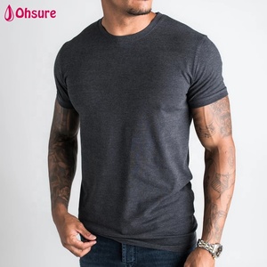 Nieuwe Casual Heren Sport Kleding Fitness Gym Dragen Plain Tee T-shirt Bamboe Ingericht Gym Shirt Custom T-shirt Mannen