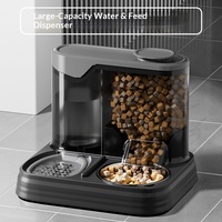 Distributeur automatique d'eau et de nourriture pour chats et chiens avec prise américaine intégrée, bol de stockage en plastique PP deux-en-un