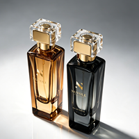 Flacon de parfum de luxe en verre de 50 ml avec boîte cadeau haut de gamme personnalisée, flacon vide pour emballage de parfum irrégulier