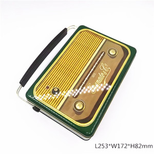 Tùy Chỉnh 253X172X82Mm Retro Đài Phát Thanh Tin Hộp Ăn Trưa Lưu Trữ Lon Thiếc Cho Trẻ Em Hình Chữ Nhật Kim Loại Ăn Trưa Tin Container Với Xử Lý - Product Image 2