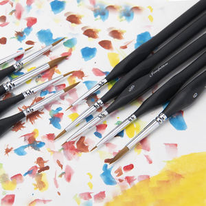 Offre Spéciale petits pinceaux de peinture de détail de grande taille 10 pièces ensemble de pinceaux de peinture de Gouache pour étudiant et artiste - Product Image 6