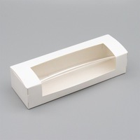 Boîte d'emballage rectangulaire biodégradable en papier kraft avec fenêtre transparente, qualité alimentaire, recyclable, pour desserts, vente en gros