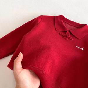 Tricots garçons automne hiver filles chandails manches longues bébé hauts de <span class=keywords><strong>noël</strong></span> Style chinois vêtements de nouvel an pour enfants - Product Image 5