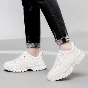 Couple's Lift Casual <b>Sneakers</b> for <b>Men</b> 4-6-8cm Height Increasing White <b>Black</b> Hidden Heels Lightweight Breathable Elevator Shoes - Product Image 3