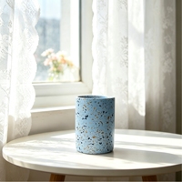Pot à bougie en céramique vide à texture terrazzo, récipient en porcelaine multicolore pour la fabrication de bougies parfumées, décoration de table à la maison, cadeau