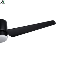 Ventilateur de plafond 52 pouces avec lumière, noir, 3 pales, télécommande, LED 3 couleurs, ventilateur lustre encastré pour salon et chambre