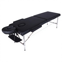 Table de massage multifonctionnelle réglable et pliable en tube d'acier inoxydable, éponge, pour esthétique, tatouage, clinique, formation, hôtel, extérieur