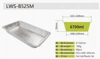21x13 Zoll Großformatige Dampfgarbehälter mit Extra Großem Aluminiumfoliendeckel, 9700ml Lebensmittelbehälter, Robust, Recycelbar, Lebensmittelecht