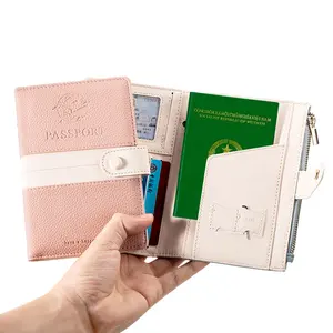 Wholesale Custom PU Leather Passport Cover Best Seller Travel Wallet With RFID Blocking Wallet Passport Card Holder