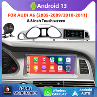 Lecteurs multimédias automobiles Android 14 Snapdragon 665 8 cœurs de 8,8 pouces pour AUDI A6 2005-2011, écran sans fil AUTO CarPlay, écran partagé, DSP, DVR