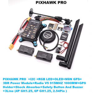Controlador de Vuelo Pixhawk 2.4.8 <span class=keywords><strong>PRO</strong></span> PX4 PIX de 32 Bits + GPS M8N + Telemetría por <span class=keywords><strong>Radio</strong></span> de 433/915MHz 100/500mW + Interruptor de Seguridad + Zumbador + - Product Image 6