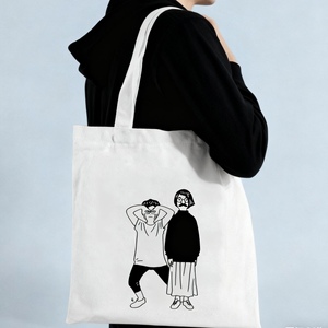 Borse Tote in Tela di Cotone Personalizzate, Promozionali, alla Moda, Colore Viola, per Shopping - Product Image 2