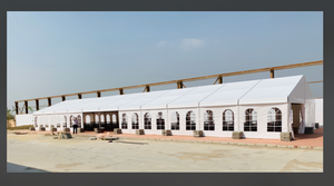 Buen <span class=keywords><strong>precio</strong></span>, pared de PVC blanco de 10m x 33m con ventana de PE transparente, Marco A, carpa de carpa para eventos al aire libre, cantina temporal - Product Image 4