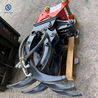 360 Degree Rotation Hydraulic Log Timber Forestry Wood Cutter Rotating Grapple Suit for 6-9ton 5 Ton Excavator Saw Tree Shear