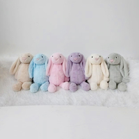 Boneka Kelinci Lembut 25CM, Laris Manis, Lucu dengan Telinga Panjang, Penghibur untuk Anak-Anak dengan Isian Kapas PP, Hadiah Liburan Paskah
