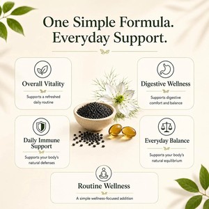 Olio di semi neri pressato a freddo in capsule morbide, 5% timochinone, proveniente dalle alture etiopi, integratore alimentare, 60 capsule morbide - Product Image 2