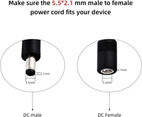 OSTAI 5521 5,5mm Stecker auf 2,1mm DC 20AWG Kupferleiter PVC-Ummantelung 5A Netzteil Verlängerungskabel 20cm