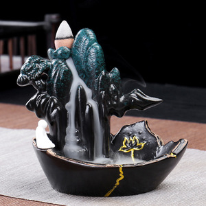 Decoración de cerámica para el hogar ardiendo humo reflujo <span class=keywords><strong>incienso</strong></span> <span class=keywords><strong>quemador</strong></span> <span class=keywords><strong>cascada</strong></span> a flujo de <span class=keywords><strong>quemador</strong></span> de <span class=keywords><strong>incienso</strong></span> - Product Image 3
