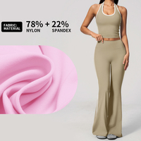 Celana Yoga Flare Olahraga 3D Sculpted dengan Kontrol Perut, Pakaian Aktif Yoga, Pakaian Santai Logo Kustom OEM, Sensasi Nyaman Seperti Tanpa Busana