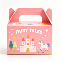 Boîtes à repas en papier personnalisées avec logo pour enfants, boîtes à lunch portables pour l'école, emballages de friandises à motifs de dessins animés, vente en gros directe usine